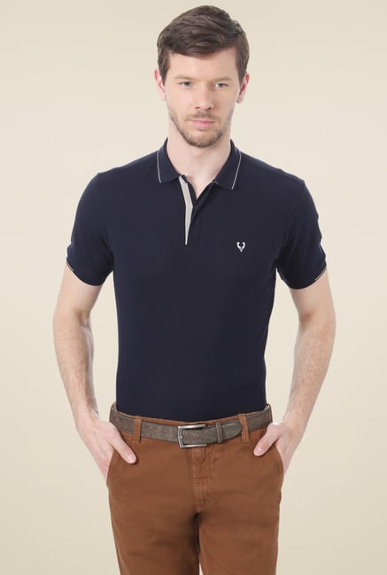 Allen Solly Navy Half Sleeves T-Shirt Allen Solly Navy Half Sleeves T-Shirt