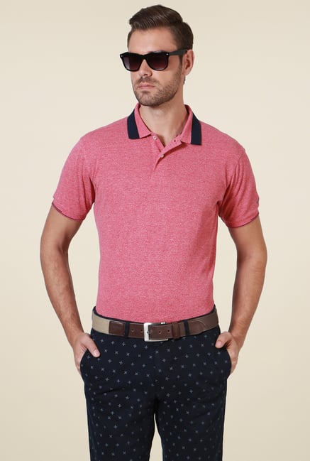 Allen Solly Pink Half Sleeves Polo T-Shirt Allen Solly Pink Half Sleeves Polo T-Shirt