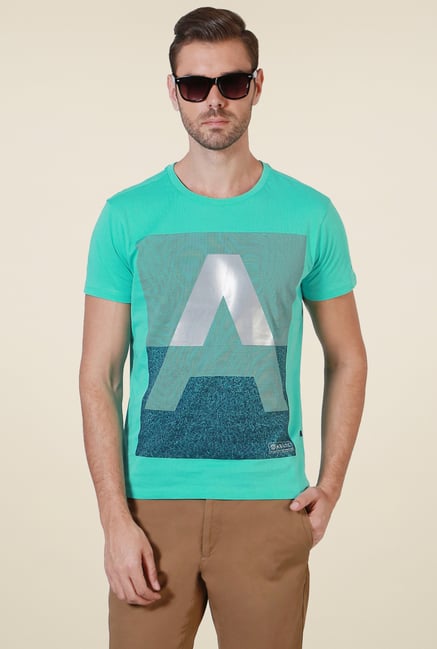Allen Solly Turquoise Crew Neck T-Shirt Allen Solly Turquoise Crew Neck T-Shirt