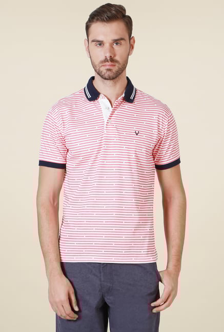 Allen Solly Pink & White Striped T-Shirt Allen Solly Pink & White Striped T-Shirt