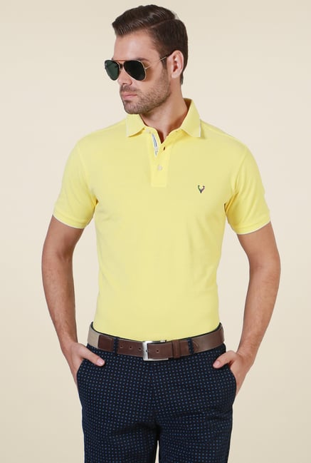 Allen Solly Yellow Half Sleeves T-Shirt Allen Solly Yellow Half Sleeves T-Shirt