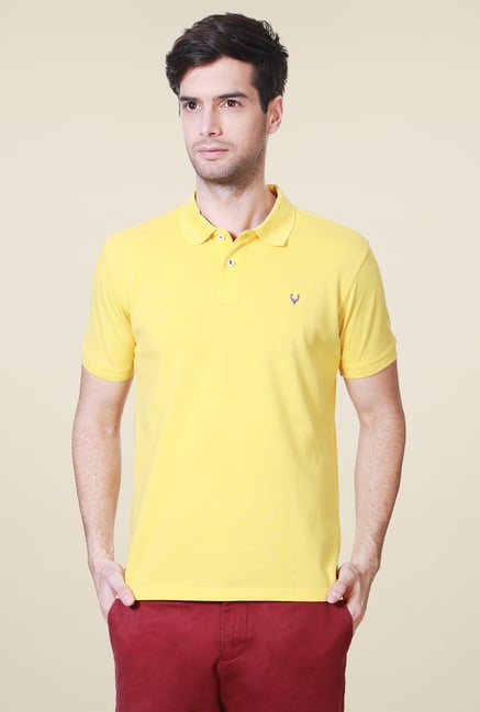 Allen Solly Yellow Regular Fit Half Sleeves Polo T-Shirt Allen Solly Yellow Regular Fit Half Sleeves Polo T-Shirt