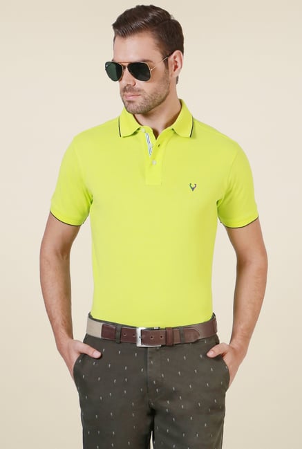Allen Solly Lime Green Regular Fit T-Shirt Allen Solly Lime Green Regular Fit T-Shirt