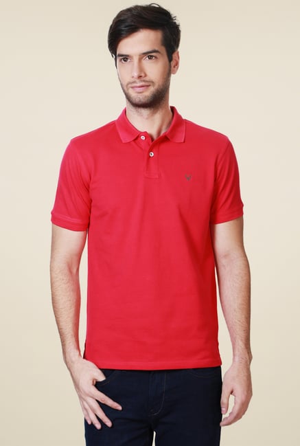 Allen Solly Red Half Sleeves Cotton Polo T-Shirt Allen Solly Red Half Sleeves Cotton Polo T-Shirt