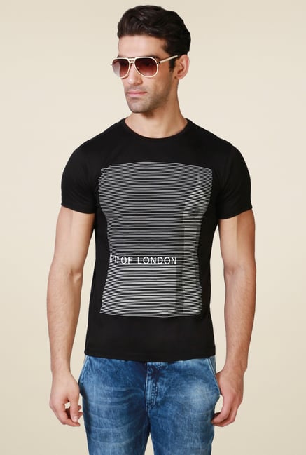 Allen Solly Black Half Sleeves Cotton T-Shirt Allen Solly Black Half Sleeves Cotton T-Shirt