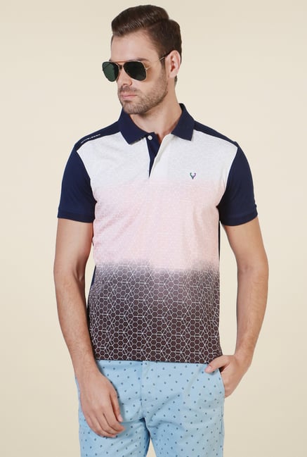 Allen Solly Navy Regular Fit Printed T-Shirt Allen Solly Navy Regular Fit Printed T-Shirt