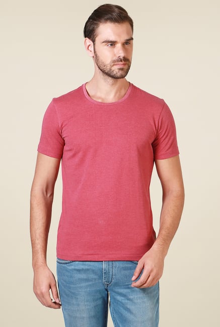 Allen Solly Red Crew Neck Cotton T-Shirt Allen Solly Red Crew Neck Cotton T-Shirt