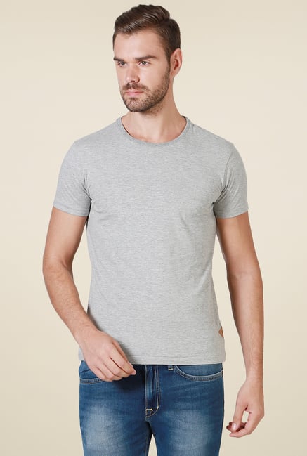 Allen Solly Grey Crew Neck Slim Fit T-Shirt Allen Solly Grey Crew Neck Slim Fit T-Shirt