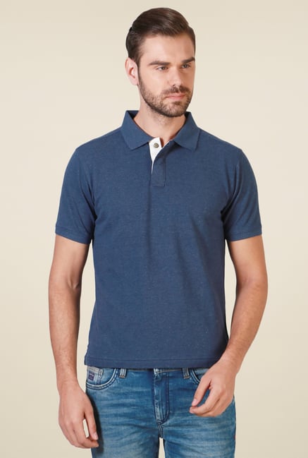 Allen Solly Dark Blue Cotton Polo T-Shirt Allen Solly Dark Blue Cotton Polo T-Shirt