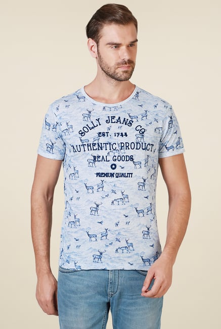 Allen Solly Blue Slim Fit T-Shirt Allen Solly Blue Slim Fit T-Shirt