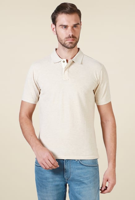 Allen Solly Beige Regular Fit Polo T-Shirt Allen Solly Beige Regular Fit Polo T-Shirt
