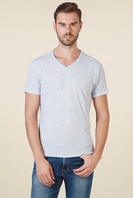 Allen Solly Blue V-Neck Cotton T-Shirt Allen Solly Blue V-Neck Cotton T-Shirt