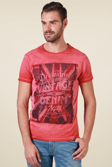 Allen Solly Red Slim Fit T-Shirt Allen Solly Red Slim Fit T-Shirt