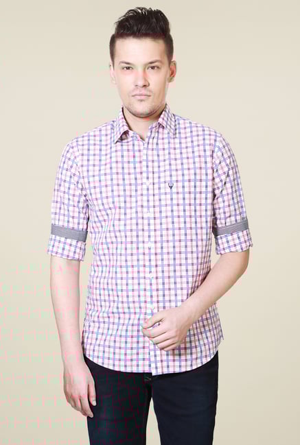 Allen Solly Pink Full Sleeves Slim Fit Shirt Allen Solly Pink Full Sleeves Slim Fit Shirt