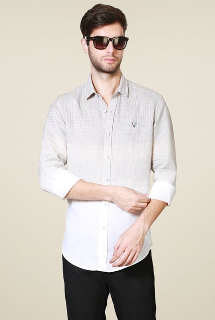 Allen Solly Off-White Slim Fit Shirt Allen Solly Off-White Slim Fit Shirt