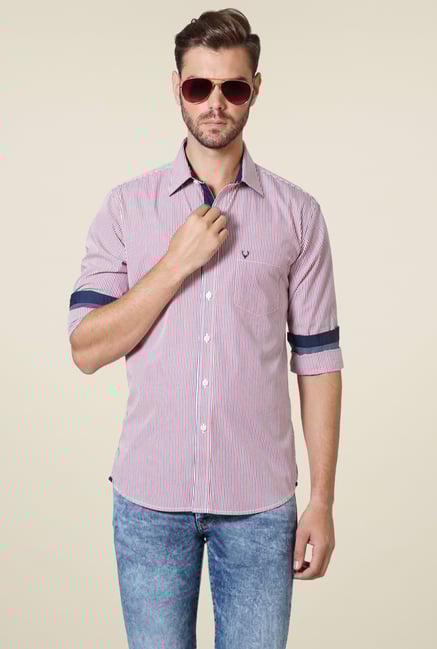 Allen Solly Red Striped Shirt Allen Solly Red Striped Shirt