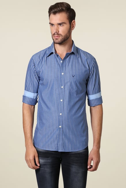 Allen Solly Dark Blue Slim Fit Shirt Allen Solly Dark Blue Slim Fit Shirt
