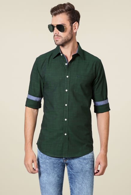 Allen Solly Olive Full Sleeves Shirt Allen Solly Olive Full Sleeves Shirt