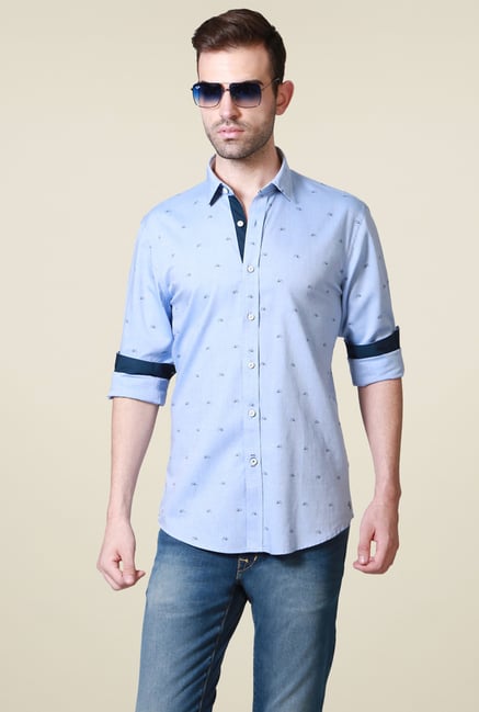 Allen Solly Blue Cotton Shirt Allen Solly Blue Cotton Shirt