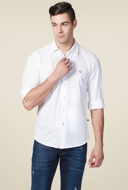 Allen Solly White Slim Fit Shirt Allen Solly White Slim Fit Shirt
