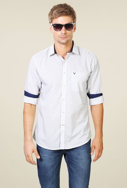 Allen Solly White Striped Cotton Shirt Allen Solly White Striped Cotton Shirt