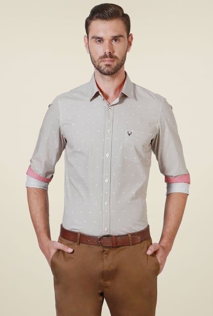 Allen Solly Grey Printed Shirt Allen Solly Grey Printed Shirt
