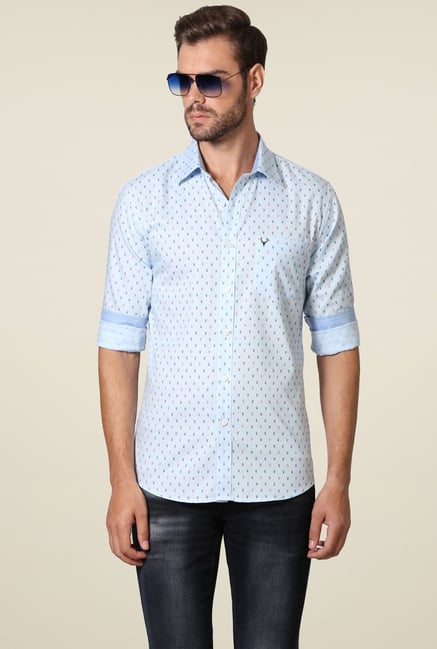 Allen Solly Sky Blue Printed Shirt Allen Solly Sky Blue Printed Shirt