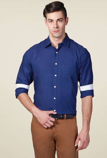 Allen Solly Dark Blue Full Sleeves Shirt Allen Solly Dark Blue Full Sleeves Shirt
