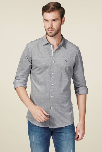 Allen Solly Grey Full Sleeves Cotton Shirt Allen Solly Grey Full Sleeves Cotton Shirt