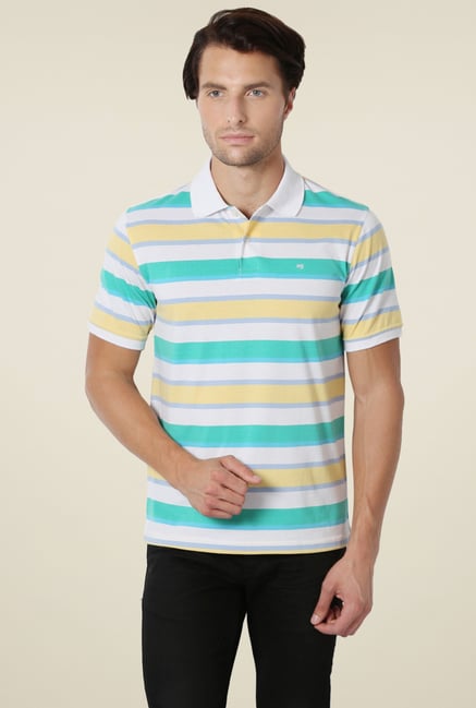 Peter England White & Yellow Polo T-Shirt Peter England White & Yellow Polo T-Shirt