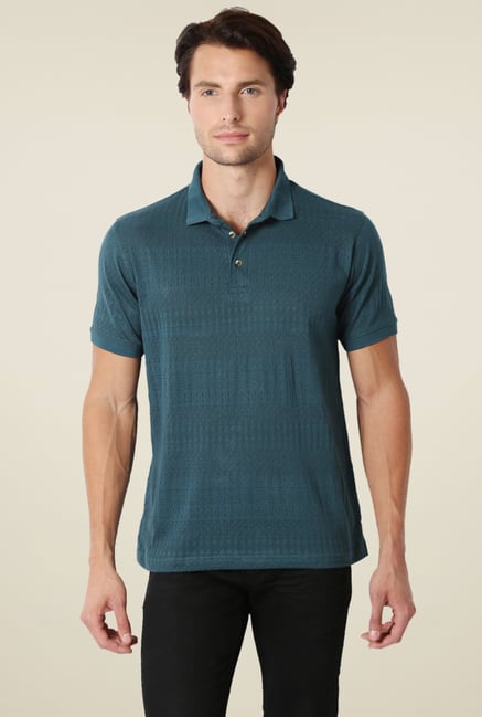 Peter England Teal Regular Fit Polo T-Shirt Peter England Teal Regular Fit Polo T-Shirt