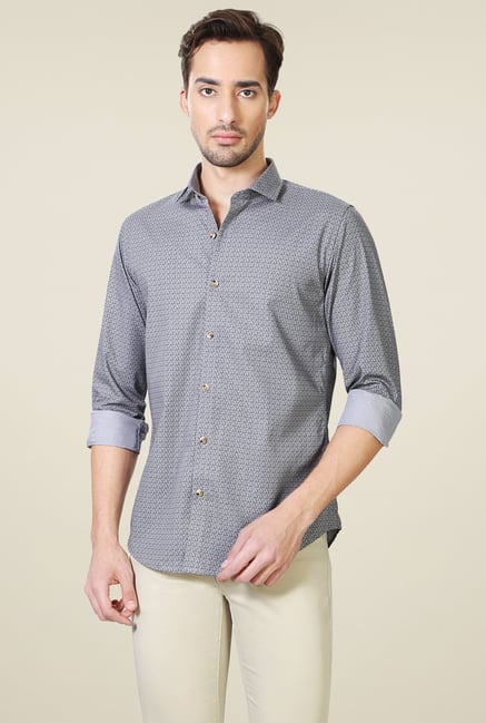 Peter England Grey Full Sleeves Shirt Peter England Grey Full Sleeves Shirt