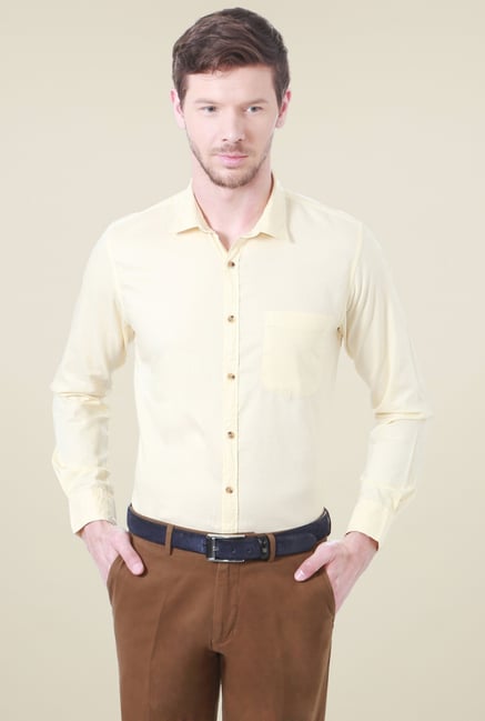 Peter England Yellow Cotton Shirt Peter England Yellow Cotton Shirt