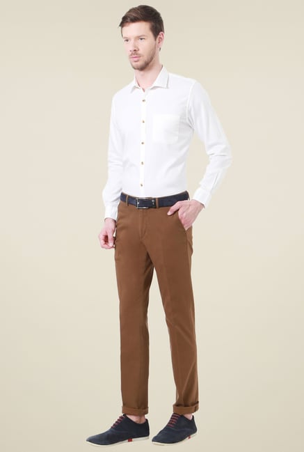 Peter England White Full Sleeves Solid Shirt Peter England White Full Sleeves Solid Shirt