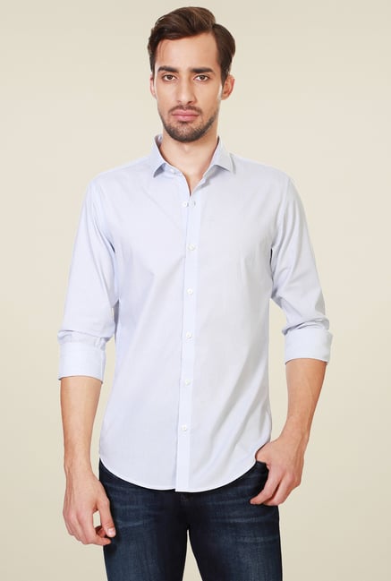Peter England White Full Sleeves Printed Shirt Peter England White Full Sleeves Printed Shirt