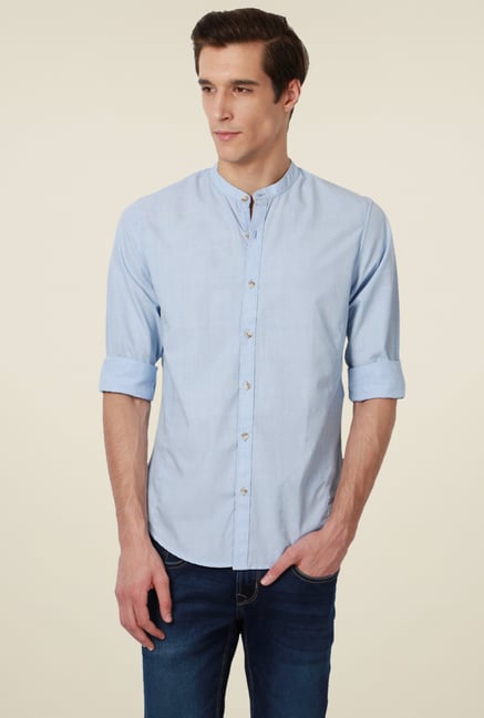 Peter England Light Blue Full Sleeves Solid Shirt Peter England Light Blue Full Sleeves Solid Shirt