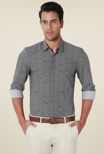 Peter England Black Full Sleeves Printed Shirt Peter England Black Full Sleeves Printed Shirt