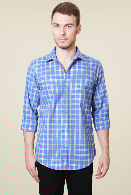 Peter England Blue Regular Fit Shirt Peter England Blue Regular Fit Shirt