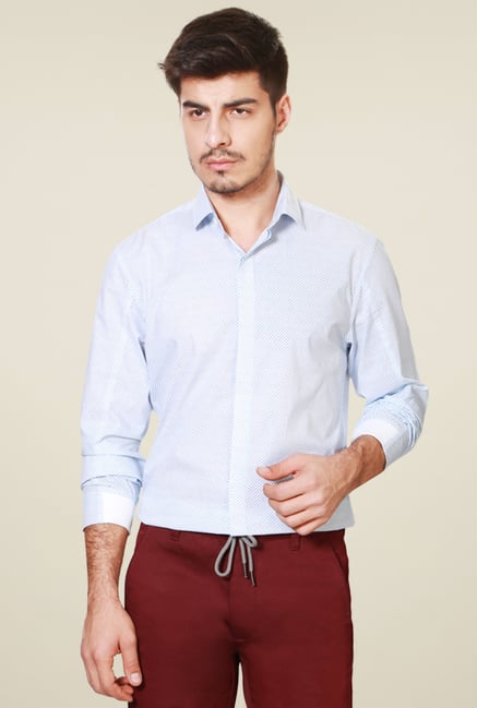 Peter England Light Blue Ultra Slim Fit Shirt Peter England Light Blue Ultra Slim Fit Shirt