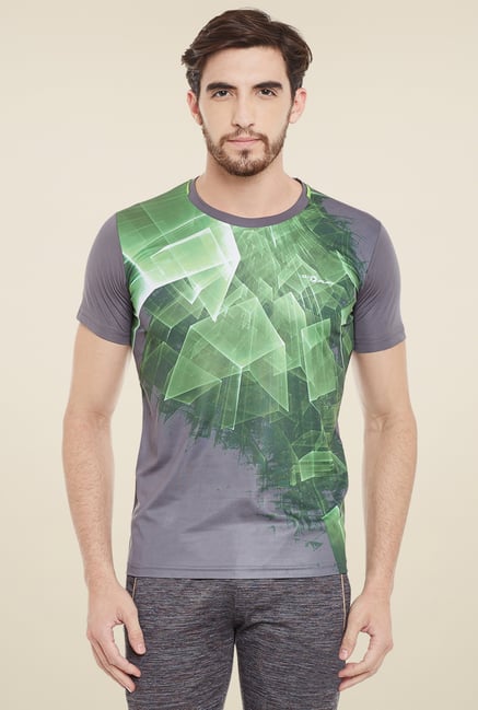 Duke Grey & Green Printed T-Shirt Duke Grey & Green Printed T-Shirt