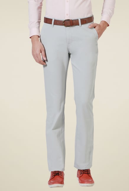 Allen Solly Baby Blue Mid Rise Trousers Allen Solly Baby Blue Mid Rise Trousers