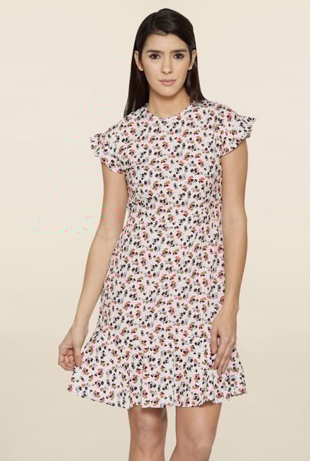 Globus Off White Floral Print Dress Globus Off White Floral Print Dress