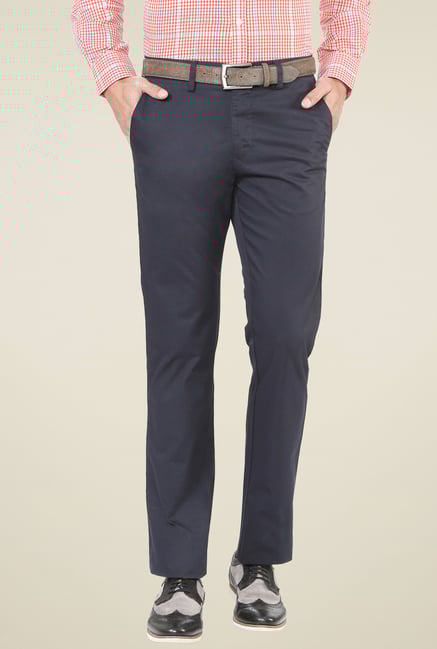 Allen Solly Navy Ultra Slim Fit Trousers Allen Solly Navy Ultra Slim Fit Trousers