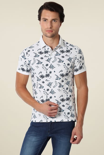Peter England White Printed T-Shirt Peter England White Printed T-Shirt