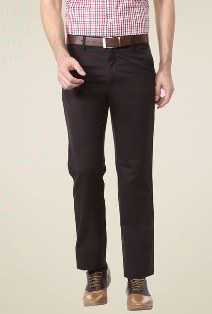 Allen Solly Brown Flat Front Trousers Allen Solly Brown Flat Front Trousers