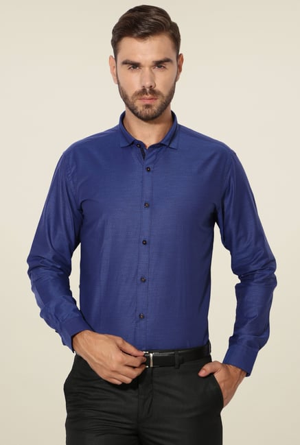 Van Heusen Royal Blue Full Sleeves Regular Fit Shirt Van Heusen Royal Blue Full Sleeves Regular Fit Shirt