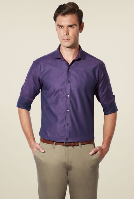 Van Heusen Purple Cotton Shirt Van Heusen Purple Cotton Shirt