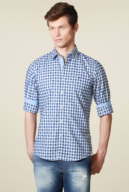 Allen Solly White Checks Cotton Shirt Allen Solly White Checks Cotton Shirt