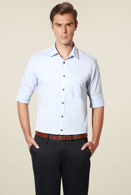 Van Heusen Light Blue Cotton Shirt Van Heusen Light Blue Cotton Shirt