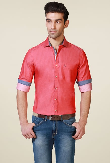 Allen Solly Red Comfort Fit Shirt Allen Solly Red Comfort Fit Shirt